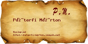 Péterfi Márton névjegykártya