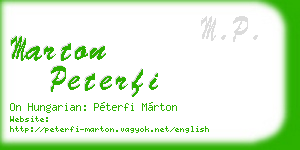 marton peterfi business card
