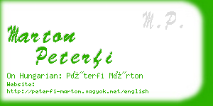 marton peterfi business card